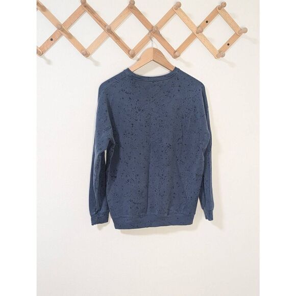 Athleta Studio Blue Splatter Paint Lightweight Crewneck Sweatshirt - Size L - Picture 3 of 5